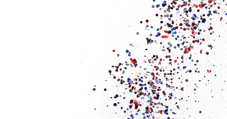 Confetti - Festive background with confetti in the shape of Confetti in the color of the American flag. US independence day.