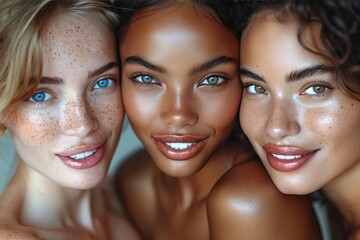 Beauty Portrait of Three Diverse Women