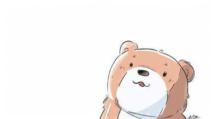 Naklejka premium Brown-and-white bear with white nose and chest patch