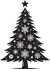 christmas tree silhouette vector illustration 