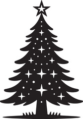 christmas tree silhouette vector illustration 