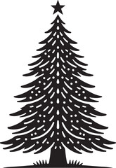 christmas tree silhouette vector illustration 