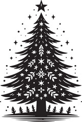 christmas tree silhouette vector illustration 