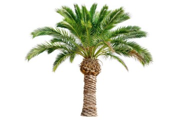 The slender date palm isolated on a clean white canvas