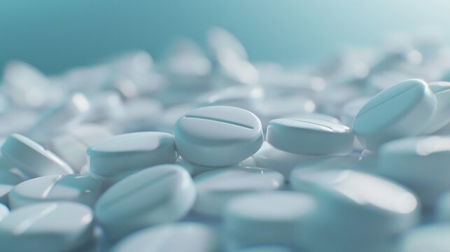 Pharmaceutical tablets of beclomethasone with copy space for medical concepts