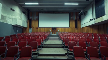 Naklejka premium An empty lecture theatre with ample copy space image