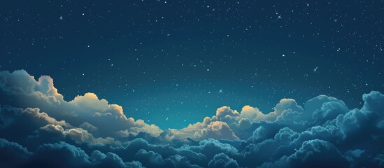 Night sky with clouds and stars.