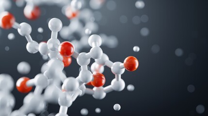 Colorful 3D Texture of an atomic biological molecule, structure molecule background, Molecular DNA, on dark background