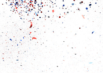 Confetti - Festive background with confetti in the shape of Confetti in the color of the American flag. US independence day.