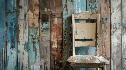 Chair with a background of aged wood