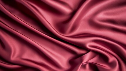 Fototapeta premium Elegantly draped silk fabric, close-up view showcasing its luxurious texture and gleaming sheen, vibrant and rich colors against a plain background, no hands