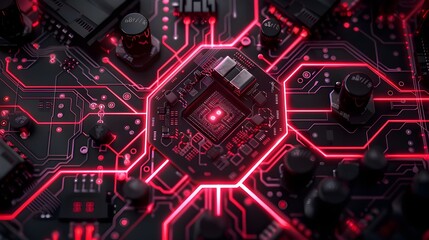 Advanced computing technology background, futuristic circuit board technology background, Advanced Security