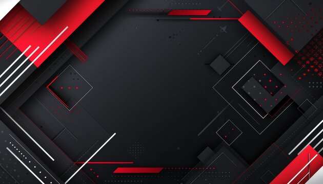 Dynamic black and red geometric pattern banner for a visually striking and impactful design