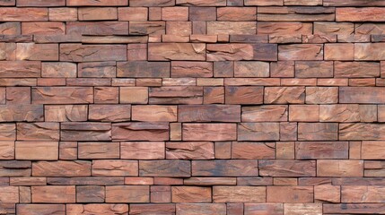 Fototapeta premium A close-up photograph of a red brick wall, featuring an array of brick sizes and patterns SEAMLESS PATTERN