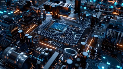 Advanced computing technology background, futuristic circuit board technology background, Advanced Security