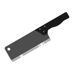 Butcher knife vector. suitable for icons, symbols, signs, logos, emblems, badges, etc.Flat cartoon illustration isolated on white background. Kitchen tools, professional chef.