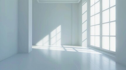 Obraz premium White Empty Room with Light