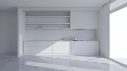 Bright and Airy Modern Minimalist Interior Design of Spacious White Apartment or Home