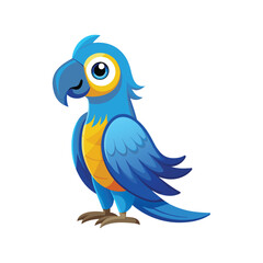 Cartoon blue macaw vector isolated