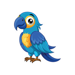 Cartoon blue macaw vector isolated