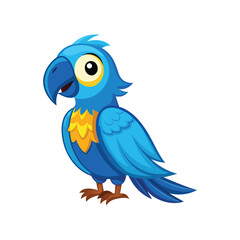 Cartoon blue macaw vector isolated