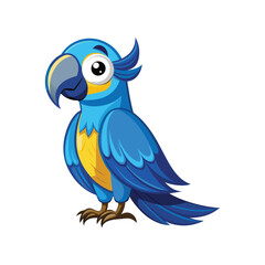 Cartoon blue macaw vector isolated