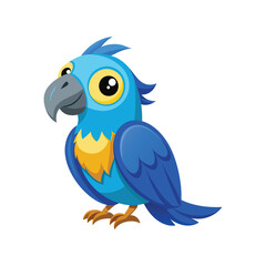 Naklejka premium Cartoon blue macaw vector isolated