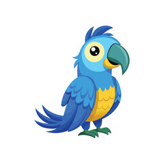 Cartoon blue macaw vector isolated