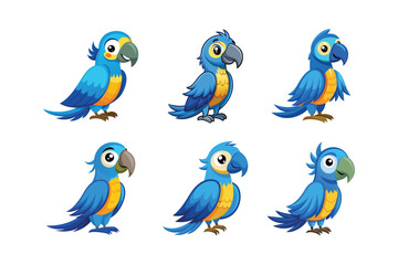 Cartoon blue macaw vector isolated