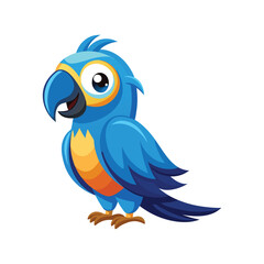 Cartoon blue macaw vector isolated