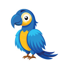 Cartoon blue macaw vector isolated