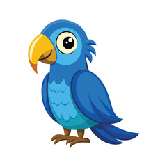Cartoon blue macaw vector isolated
