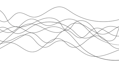 curved wavy lines tech futuristic motion background. Abstract wave element for design. Wave with lines created using blend tool. Curved wavy line png