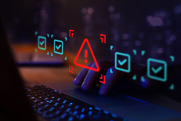 warning alert of error or security breach, something is wrong, compliance problem detected