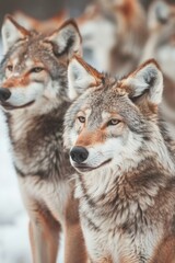 Naklejka premium close-up of wolves. Selective focus