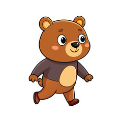 Cartoon cute little bear walking vector