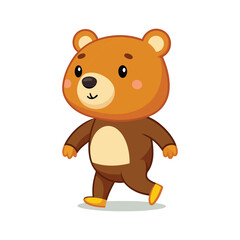 Cartoon cute little bear walking vector