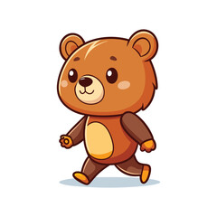Cartoon cute little bear walking vector