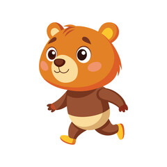 Cartoon cute little bear walking vector