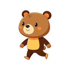 Cartoon cute little bear walking vector