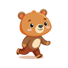 Cartoon cute little bear walking vector