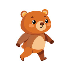 Cartoon cute little bear walking vector