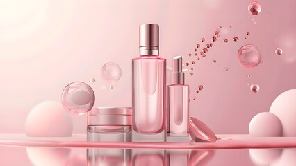 Pink cosmetic perfume for beauty brand