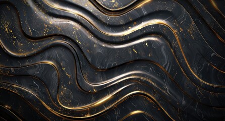 abstract black and gold fluid art background