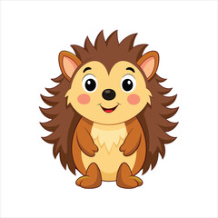 Cartoon happy hedgehog vector