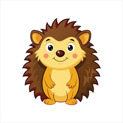 Cartoon happy hedgehog vector