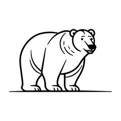 polar bear icon or modern line symbol. Vector line art and icon design with bold outline. Black and white Pixel Perfect minimalistic symbol isolated white background. Silhouette simple thin sign