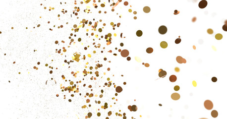 Elegant Embrace: Mesmerizing 3D Illustration Depicting Swirling gold Confetti
