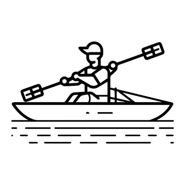 recommend clip art: rowing icon or modern line symbol. Vector line art and icon design with bold outline. Black and white Pixel Perfect minimalistic symbol isolated white background. Silhouette simple thin sign
