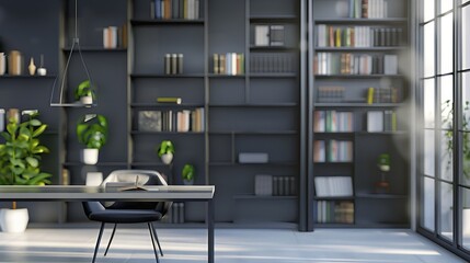 Blurred view of a modern office interior, emphasizing the light and spacious atmosphere